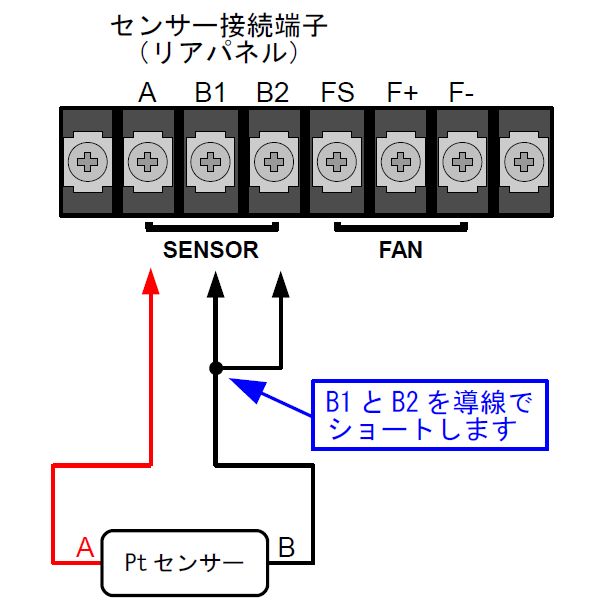 2導線式のPtセンサーの接続方法